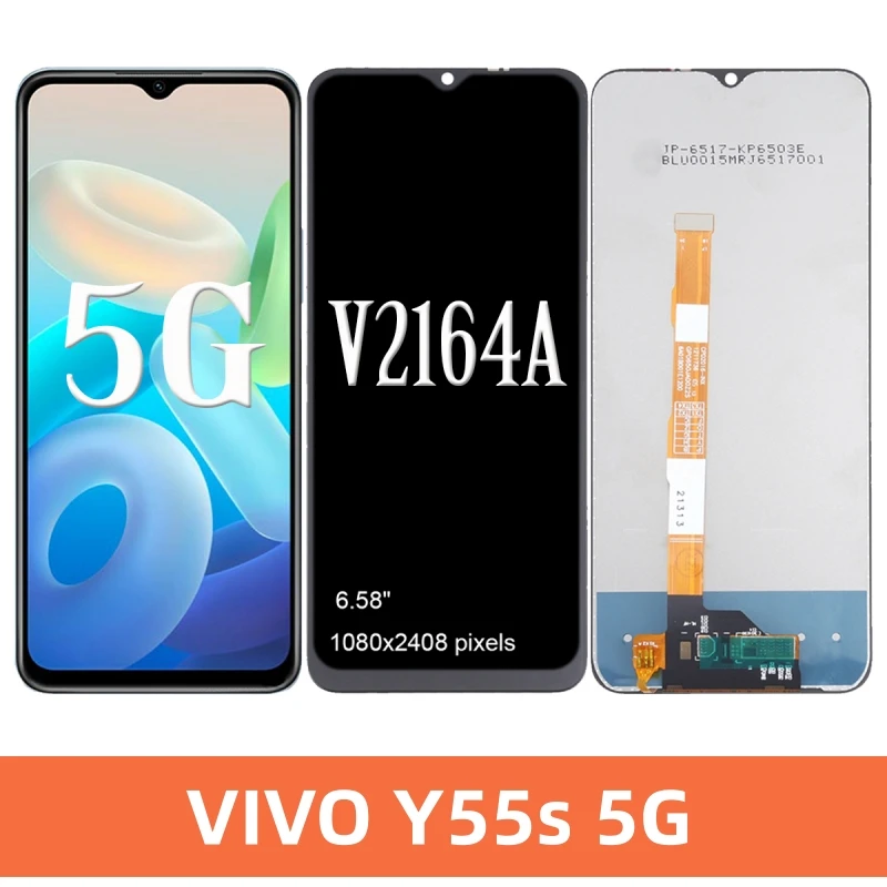 

6,58 ''для VIVO Y55s 5G V2164A ЖК-дисплей кодирующий преобразователь сенсорного экрана в сборе для VIVOY55s 5G LCD запасные части