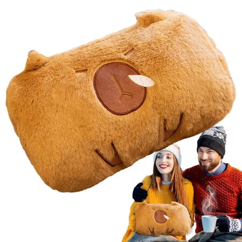 Boneka Capybara penutup tangan Capybara boneka boneka mewah portabel mainan boneka bentuk Capybara untuk anak-anak ulang tahun