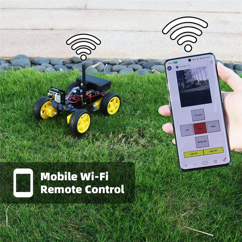 

BAAE 4WD умный робот автомобильная камера ESP32 комплект автоматизации Wi-Fi для программирования Arduino ESP робот с антенной обучающий комплект кодирования