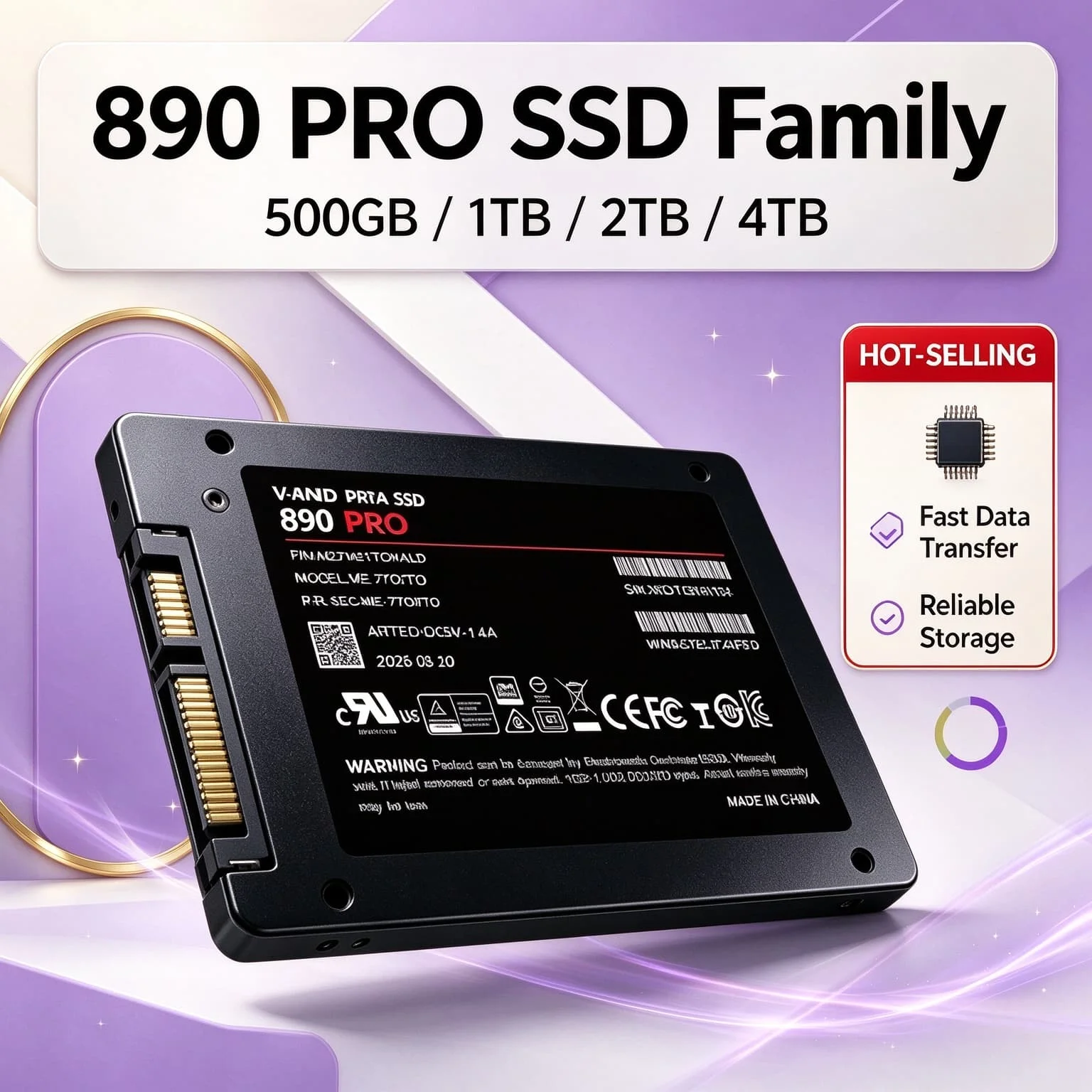 Solid State Disk 890 PRO SSD 500GB 1TB 4TB 2TB Hard Drive Sata3 High Speed Internal HDD 2.5 Inch Laptop Microcomputer Desktop