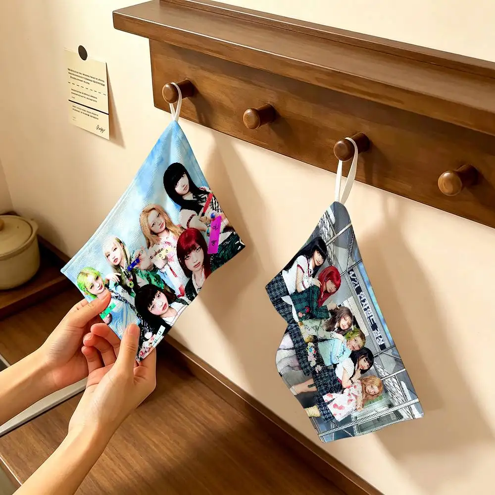 Kpop Band U-UNCHILDS Household Hanging Towel, Polyester Cotton Hand Wiping Towel, Sturdy for Bathroom Bedroom
