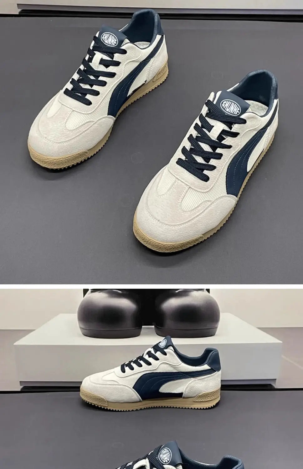 Atmungsaktive, weichsohlige, bequeme Freizeitschuhe für Herren in Übergröße, Frühling/Sommer, Mesh, Low-Top-Plateau-Sneaker, Schnürschuhe, flache Schuhe – Detail 5