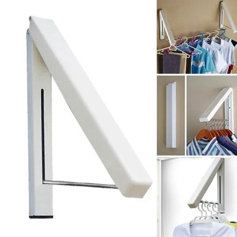 

Bathroom Wall Mounted Home Clothes Hanger Folding Retractable Drying Rack Adjustable Laundry Multifunction Indoor Punch Free