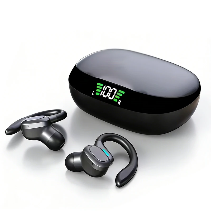 Original Sports Wireless Earphones Earhook with Mics LED Pow
