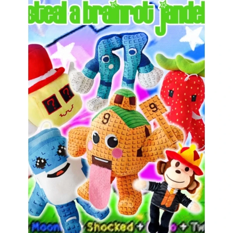 

Anime Steal A Brainrot Esok Sekolah Plush Hot Game Peripheral Plushie Cute Cartoon No. 9 House Stuffed Doll Toy Gamer Fans Gift