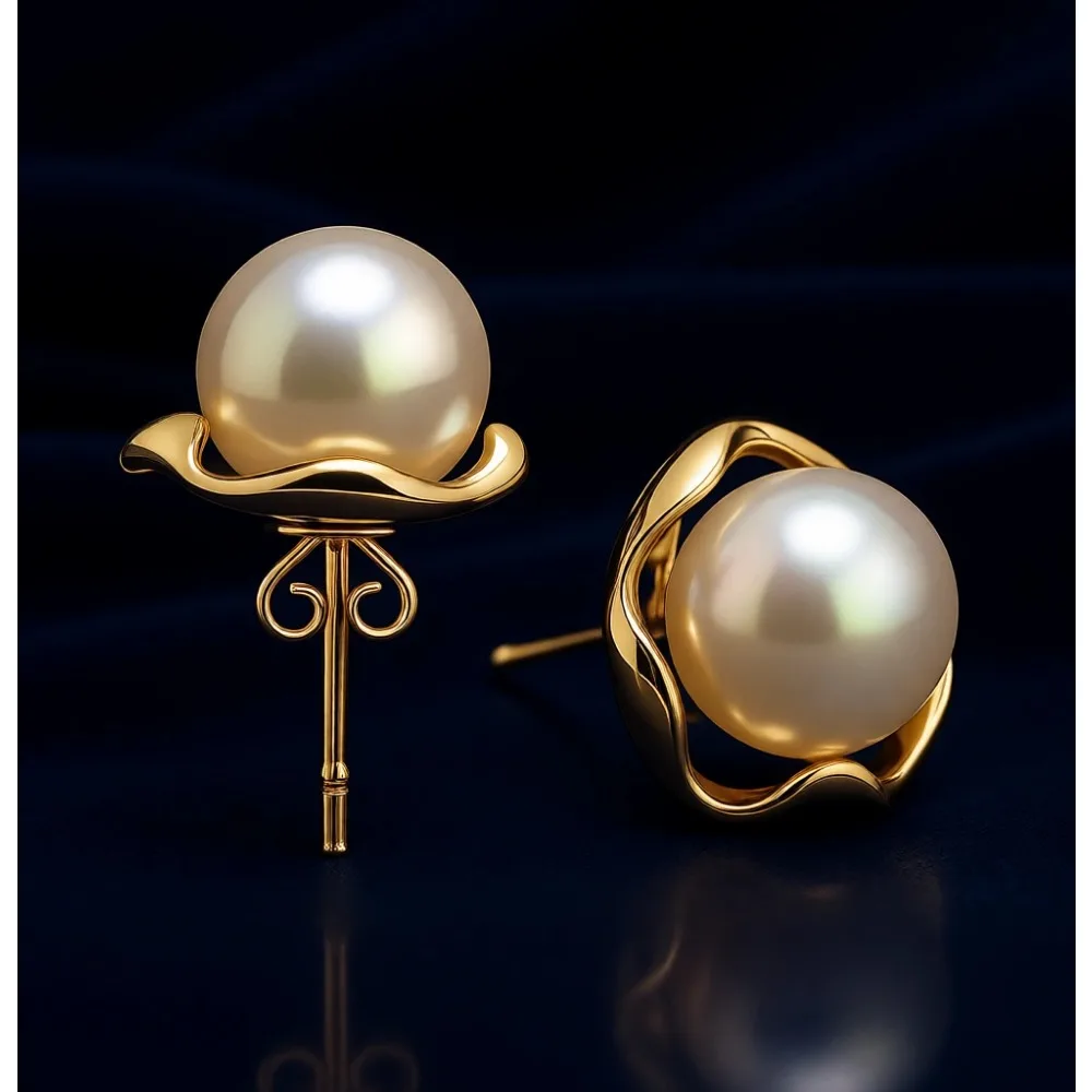 

Позолоченные жемчужные серьги для женщин, гипоаллергенные, с подвесками, в подарок