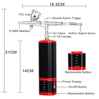 Cordless Air Brush Compressor Kit Gravity Feed Mini Double Action Airbrush Pen Cookies Car Mineral Craft Scale Models Lady Gift
