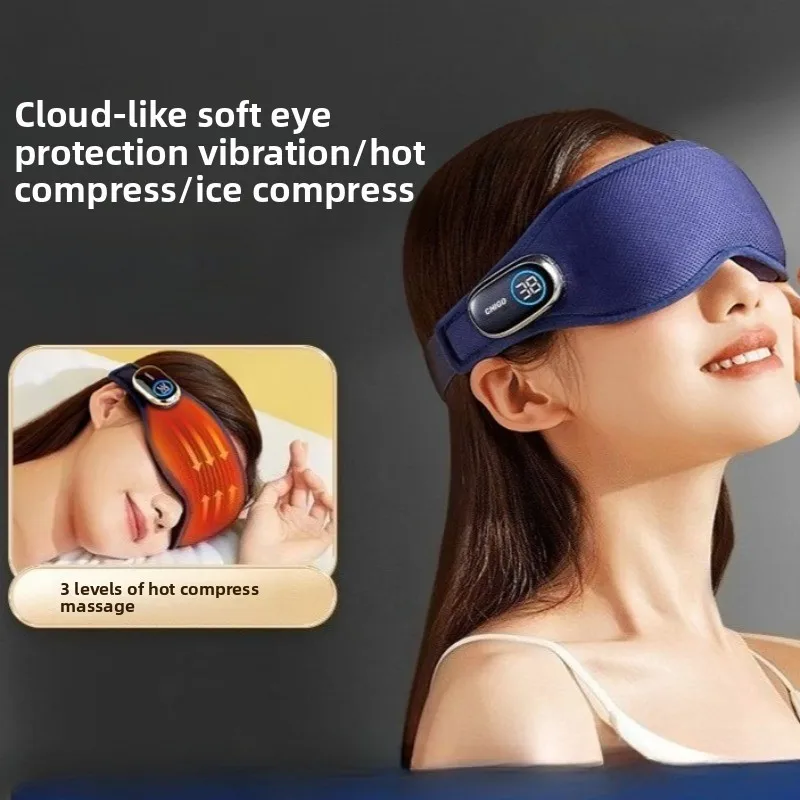 Cordless Heated Eye Massagers with Cooling Eye Pad 3D Groove Design Vibration Sleep Steam Eye Masks Rechargeable for Dry Eyes