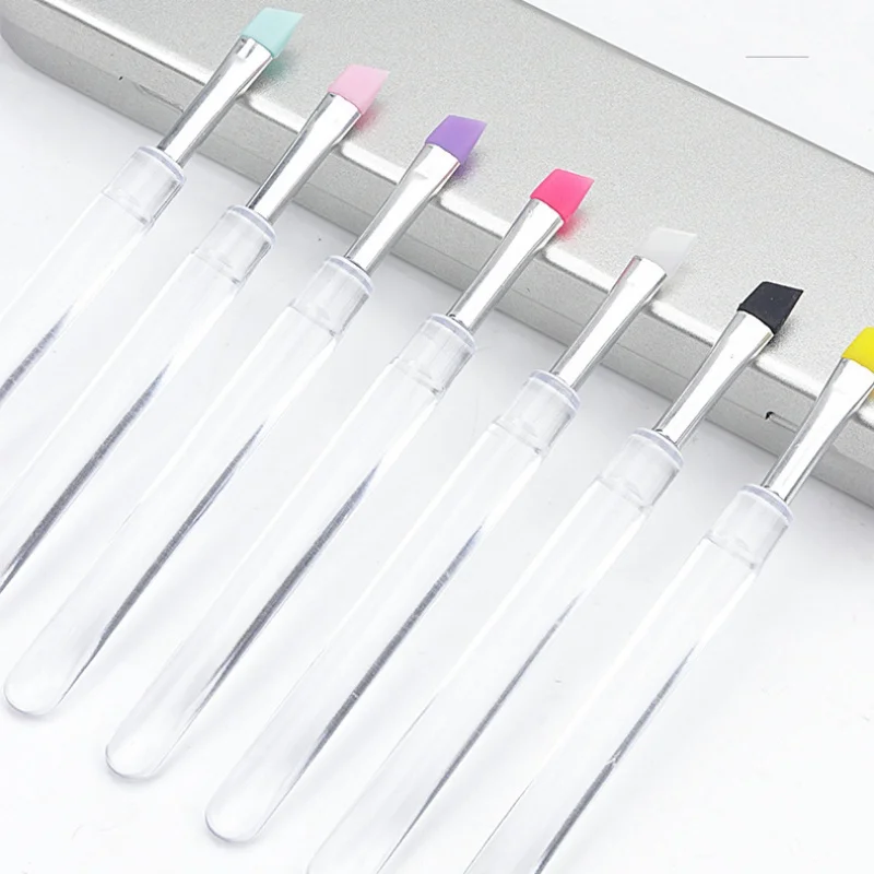 แปรงทาปากซิลิโคนแบบนิ่ม 5 ชิ้น พร้อมฝาปิด พกพาสะดวก ใช้ได้หลากหลาย สำหรับลิปบาล์ม ลิปสติก ลิปกลอส