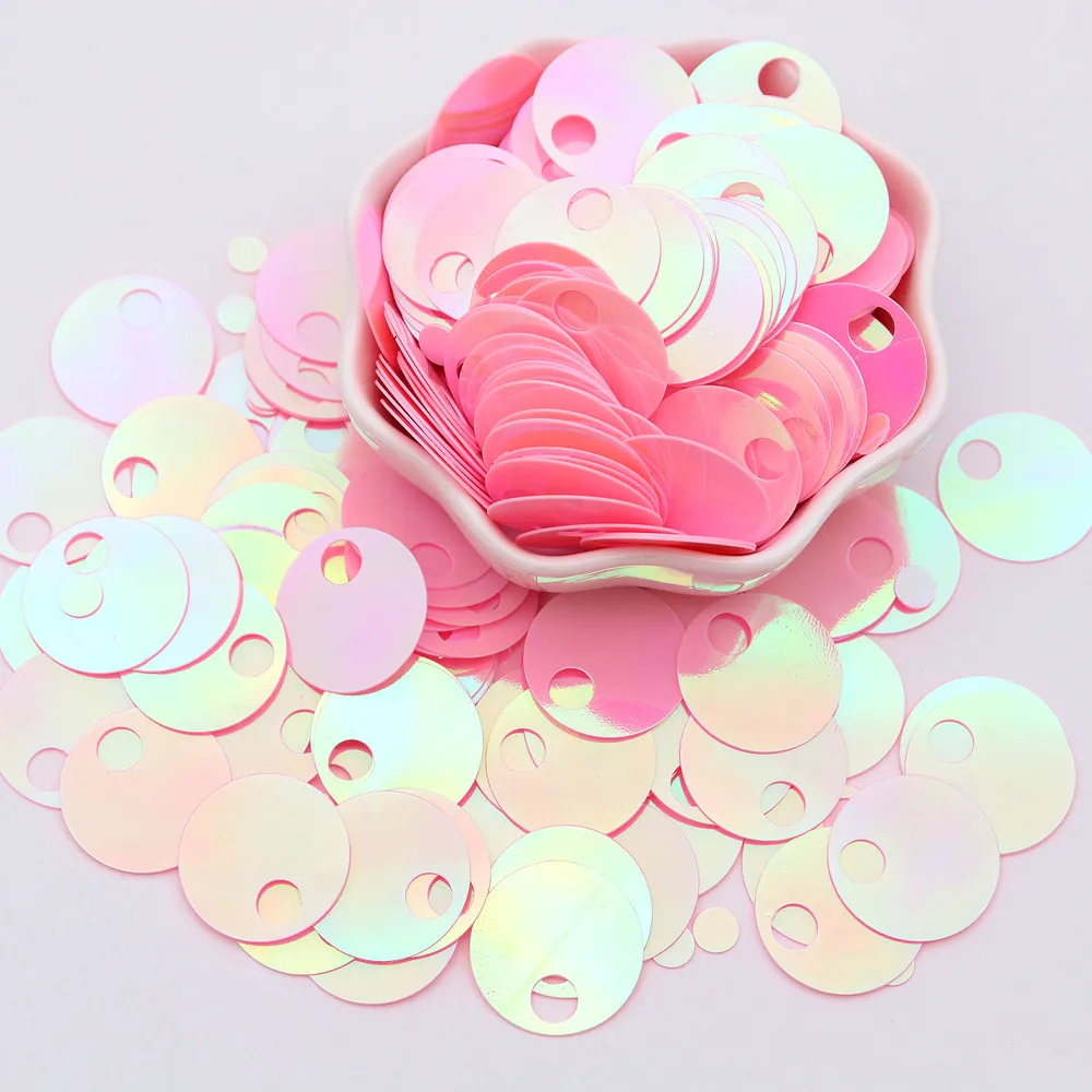 20g 20mm Flache Runde Pailletten mit Großem Loch Lose Pailletten für Basteln Kunst Schmuckherstellung Nähen Stickerei Partydekoration – Detail 8