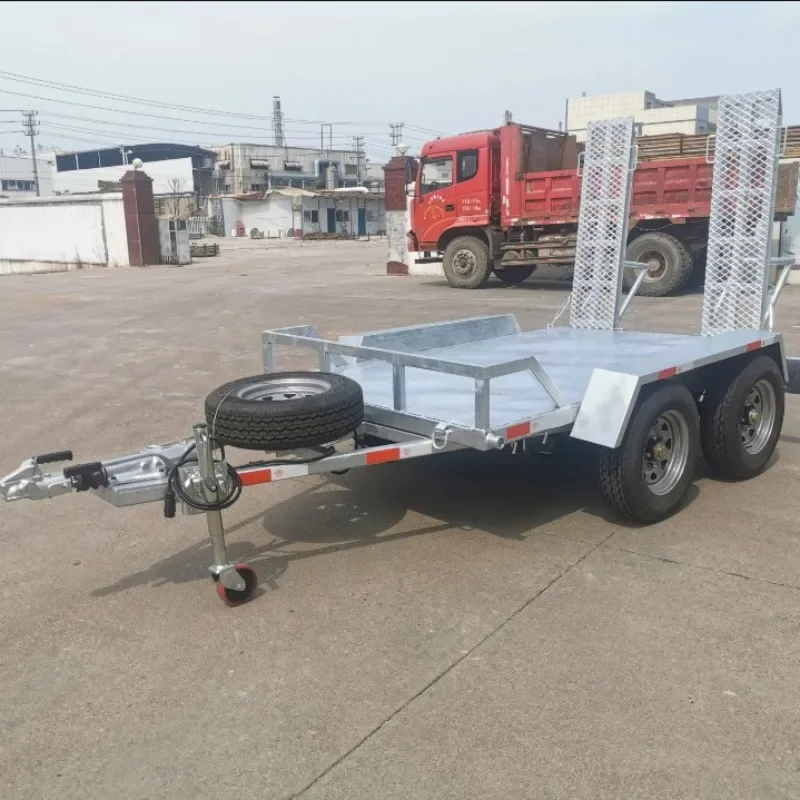 Hot dip galvanized new small excavator trailer micro excavator transporter, excavator trailer