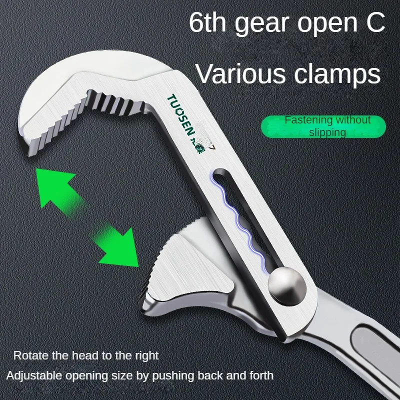 Imagem -05 - Universal Ajustável Multifuncional Banheira Wrench Water Pipe Wrench Banheiro Torneira Encanador Ferramenta Manual de Manutenção 1460 mm
