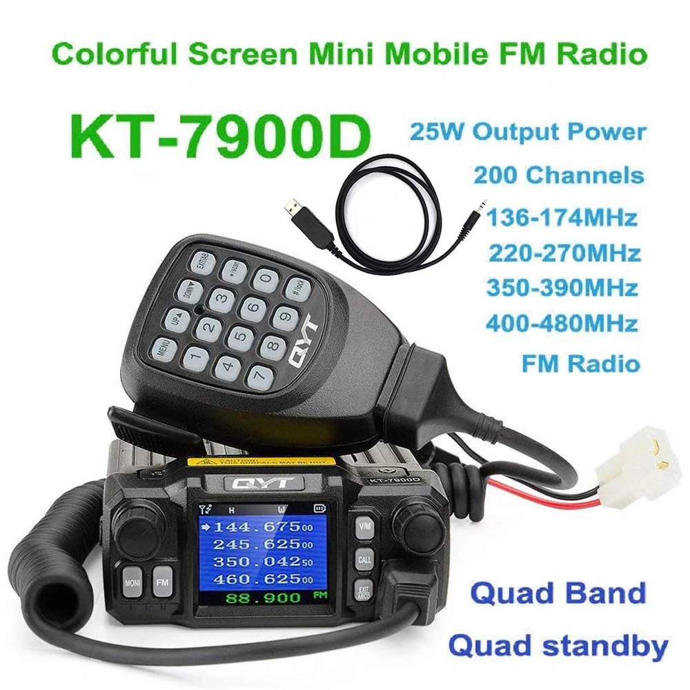 

QYT KT 8900D 8900 25W Dual Band Vehicle Transceiver Car Radio 2 & 5 Tone VHF UHF Car Trunk Ham Remote Stun & Kill Mobile Radio