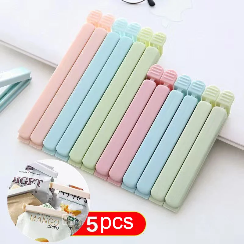 5/10Pcs Portable New Kitchen Storage Food Snack Seal Sealing Bag Clips Sealer Clamp Plastic Tool Kitchen Accessories