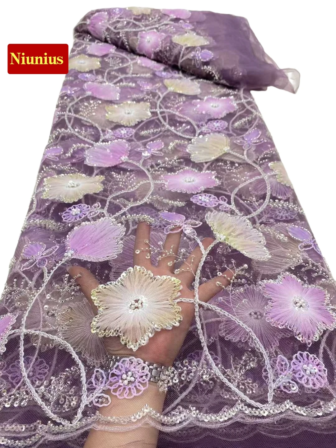 

2026Best Quality Latest Soft Elegant Delicate Austria Soft Chiffon Mesh Lace With Stones For Wedding Evening Dress NN2795_R