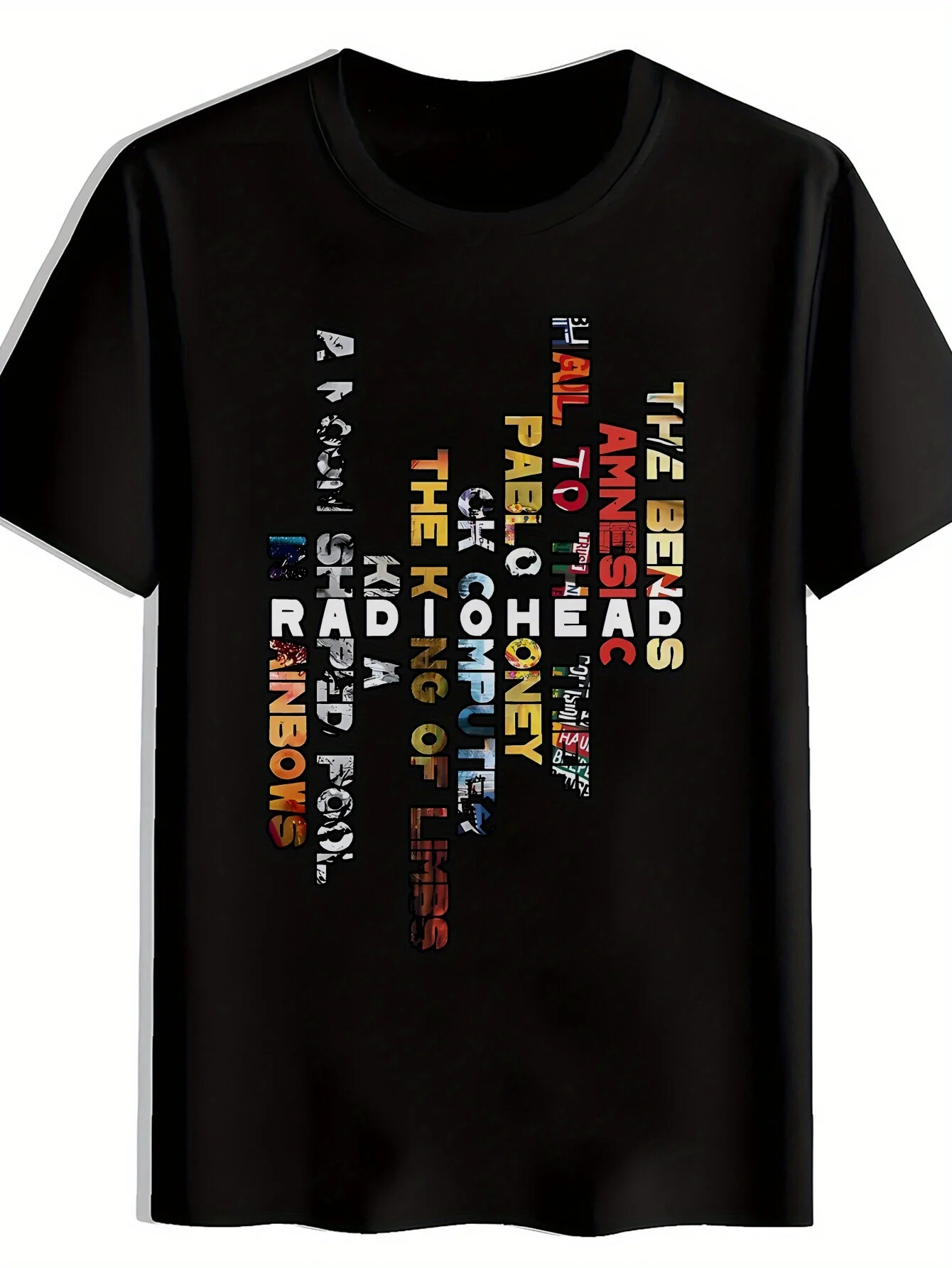 Radiohead A British Rock Band Known for Their Rock Music Summer Vibes Print T-Shirts Crew Neck Short Sleeves Men Clothing