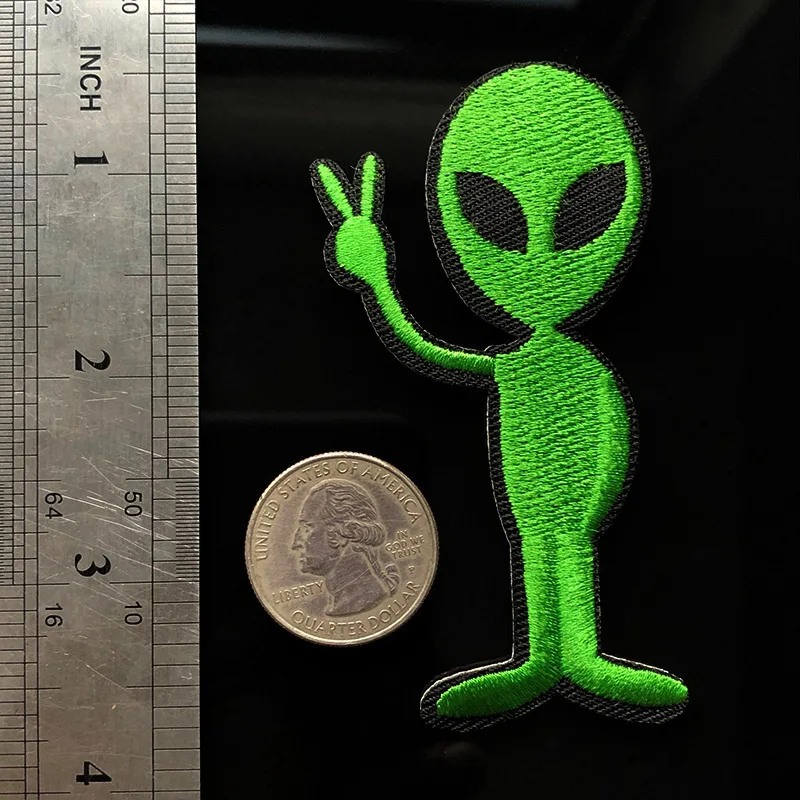 Combination Alien Patches for Clothing UFO Embroidered Appliques Iron on Astronaut Badges Stripes Planets Stickers on Clothes