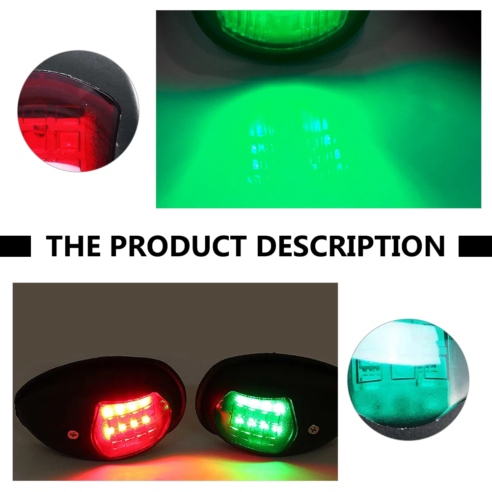 

2pcs Marine Led Navigation Light Boat Yacht Bow Stern Running Signal Warning Lamp Waterproof High Visibility Red