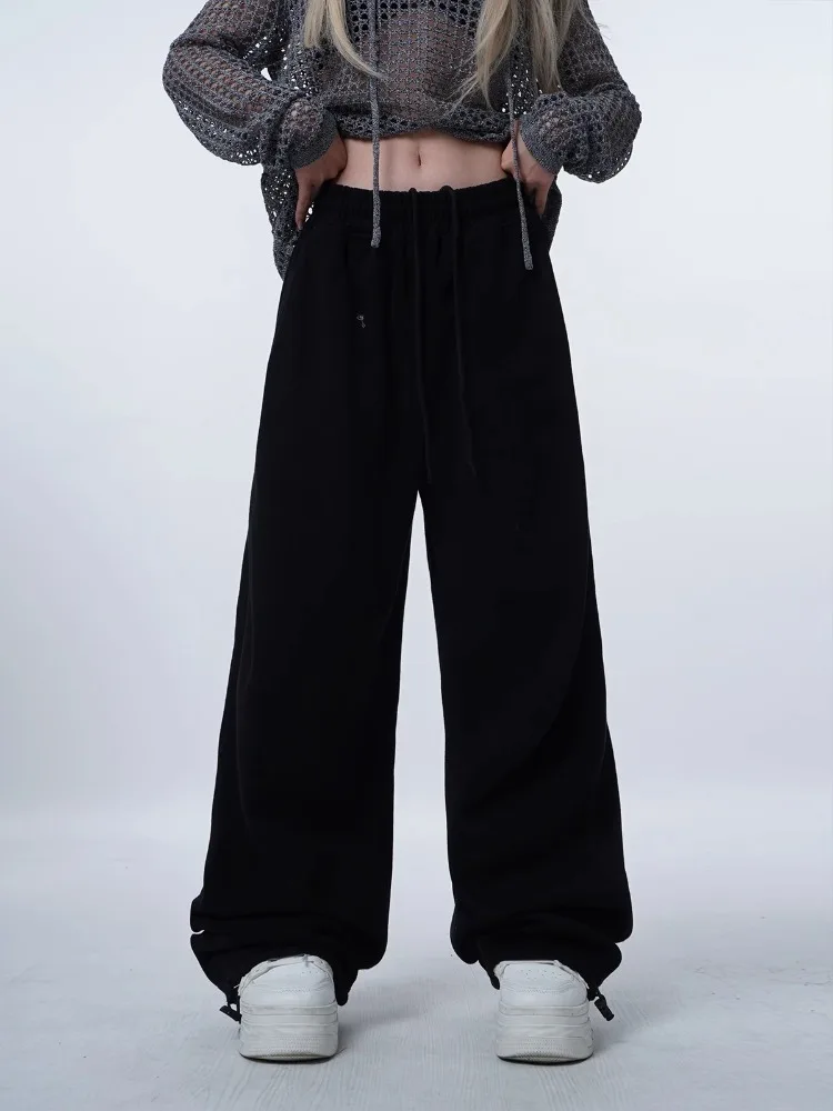 Houzhou y2k cinza esportes sweatpants mulher baggy harajuku oversized cintura alta joggers calças moda coreana calças soltas casuais