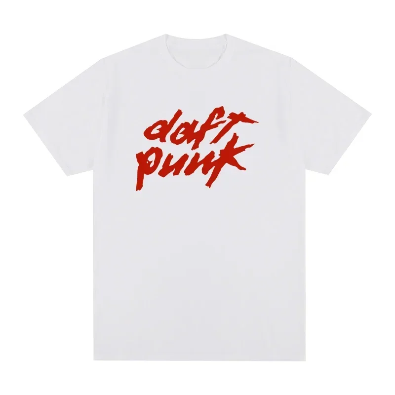 Summer Men Cotton T-Shirt Daft Punk Tops Tees Male Casual Clothing Unisex Women Fashion Solid Color Short Sleeve Streetwear