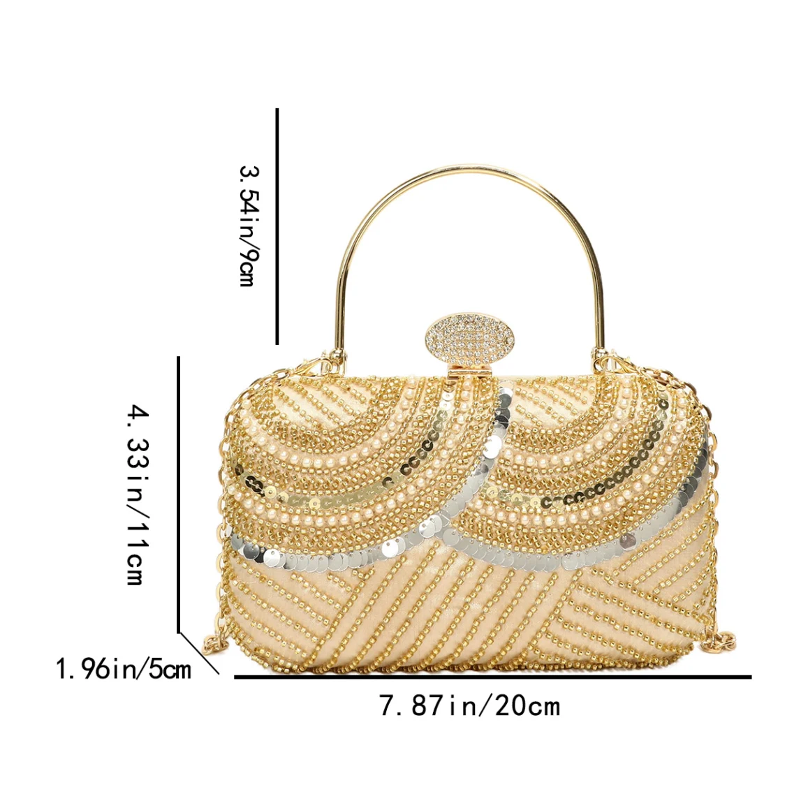 Pudełko Torebka na szminkę dla kobiet Luksusowe złote srebrne torebki wieczorowe Top Handle Day Clutch Ladies Wedding Purse Shiny Sequined Handbag