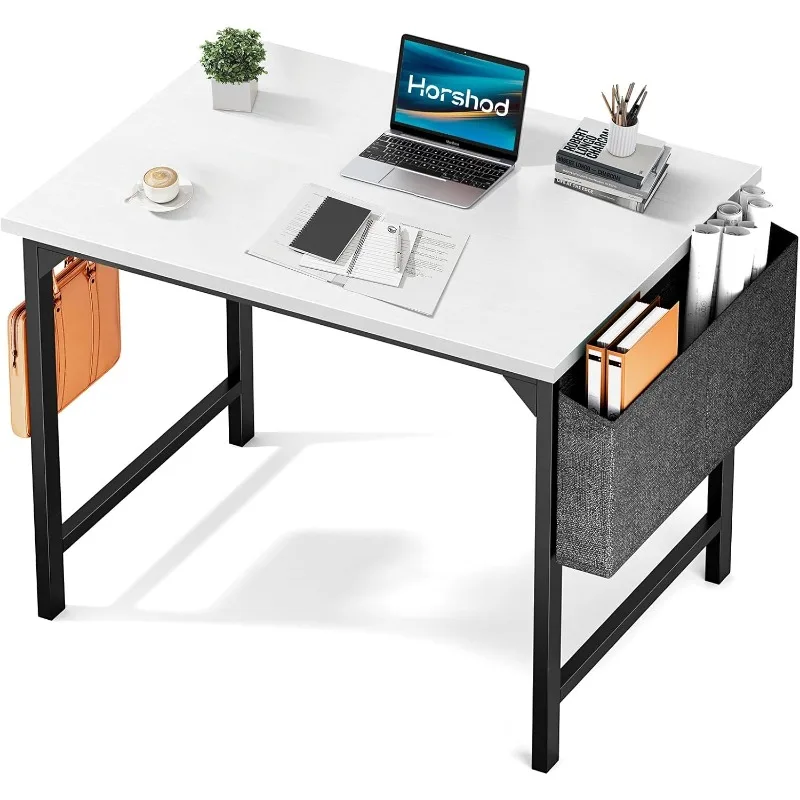 

Computer Desk, 32 Inch Office Desks Writing Study Desk with Storage Bag and Iron Hook, Modern Simple PC Laptop Table