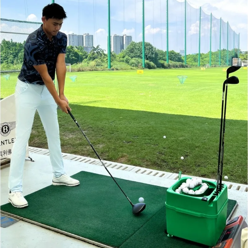Upgraded Semi-Automatic Ball Serving Machine with Club Holder, Indoor Multi-Function Ball Dispenser for Practice