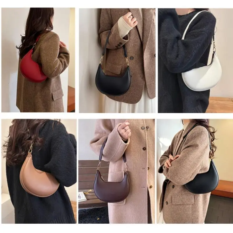 Moon Shaped Baseball Bag Luxury Trendy Soft Single Shoulder Crossbody Bag for Women Bridal Shower Gift Daily Wear