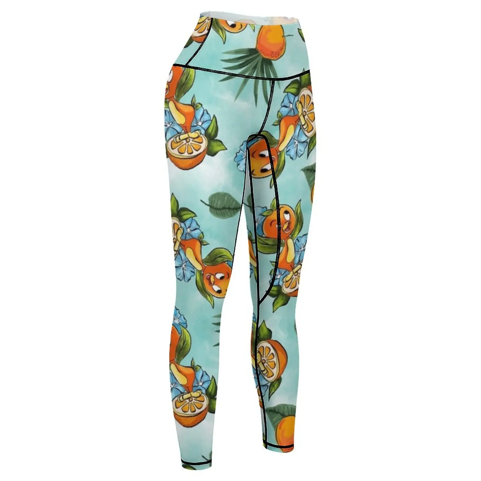 Little Orange Bird (Blue Background) Leggings sporty woman push up gym pants Womens Leggings
