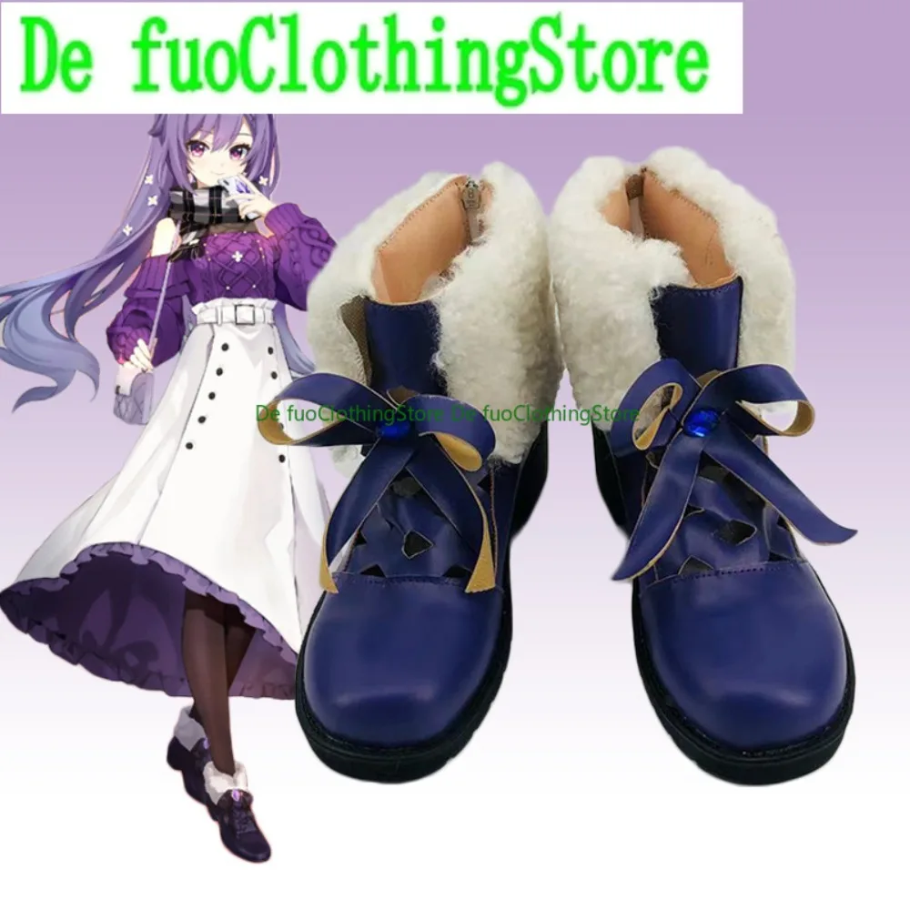 

Defuo Genshin Impact Keqing Обувь для косплея Аниме Сапоги Аниме Игры Ролевая обувь и ботинки Хэллоуин Вечеринка