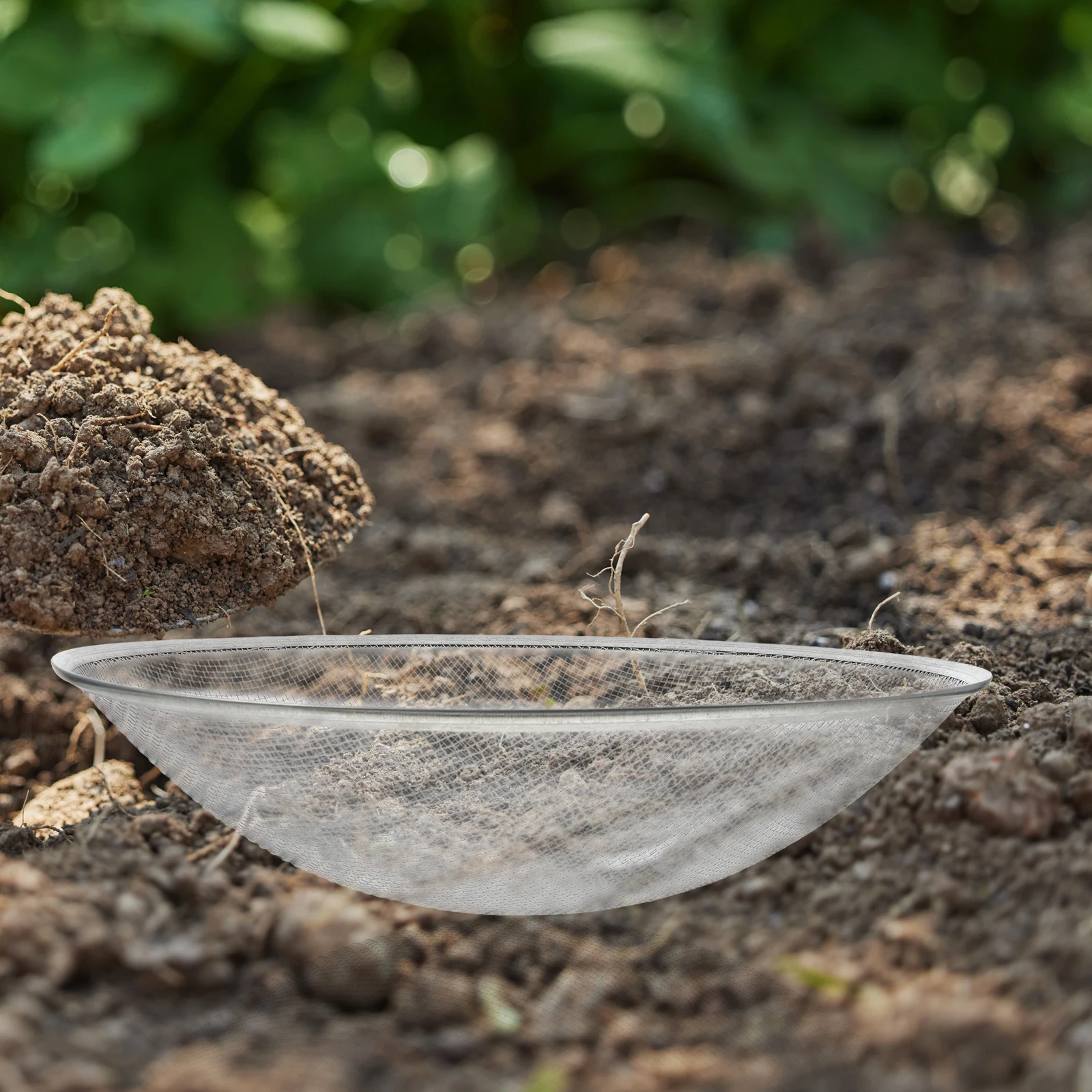 

Large Gardening Soil Sifter Round Iron Mesh Screen Pan for Sand Soil Rocks Bonsai Durable Outdoor Home Garden Use