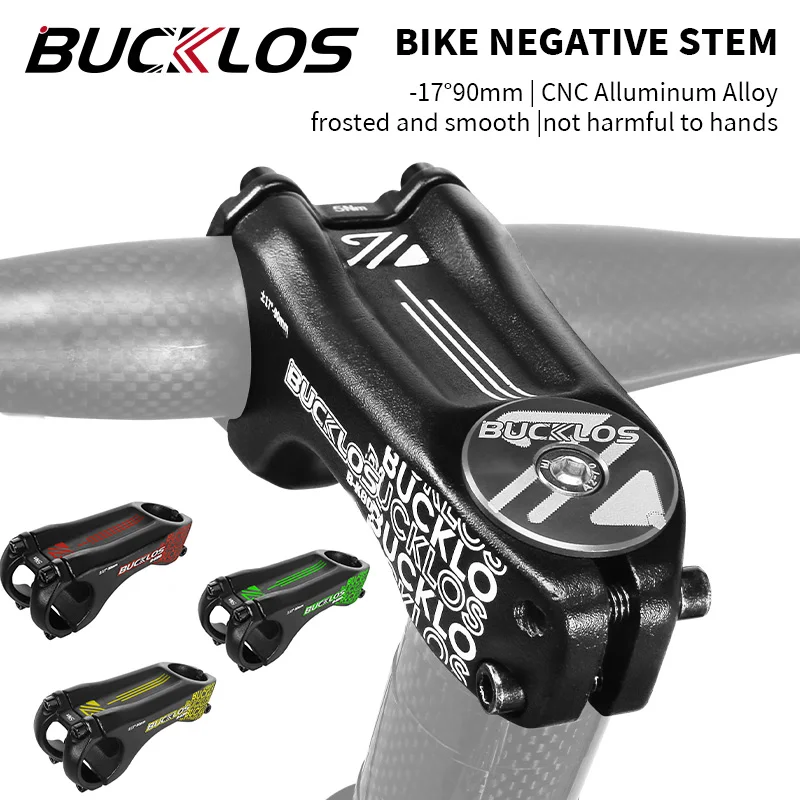 

BUCKLOS Aluminum Alloy Bicycle Negative Stem 17 Degree MTB Handle Table 31.8 MM Ultralight Bicycle Handlebar Stems Power