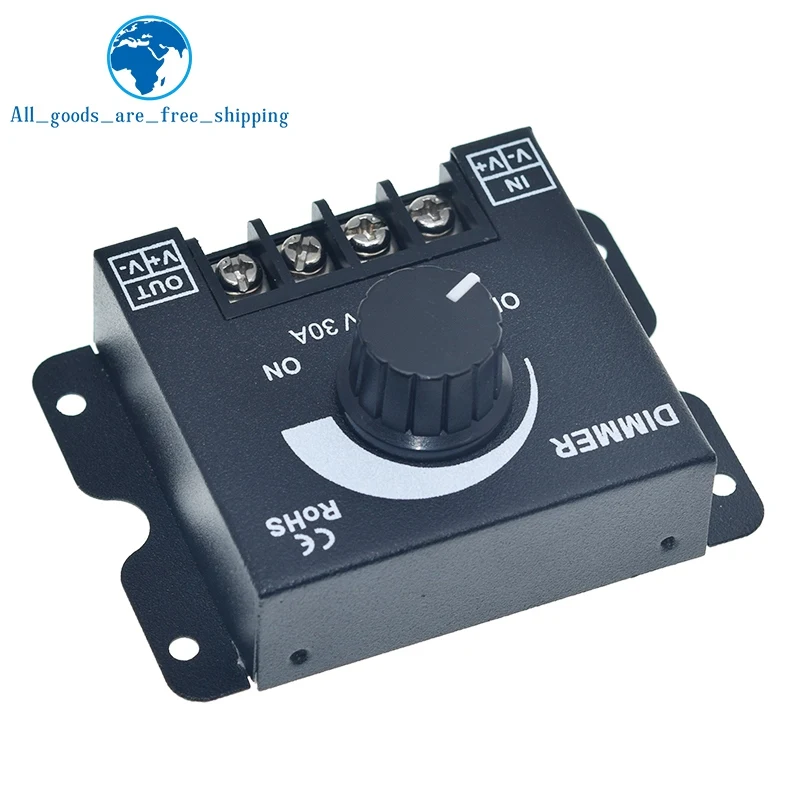 DC 12V 24V LED Dimmer Switch 30A 360W Voltage Regulator Adjustable Controller For LED Strip Light Lamp LED Dimming Dimmers