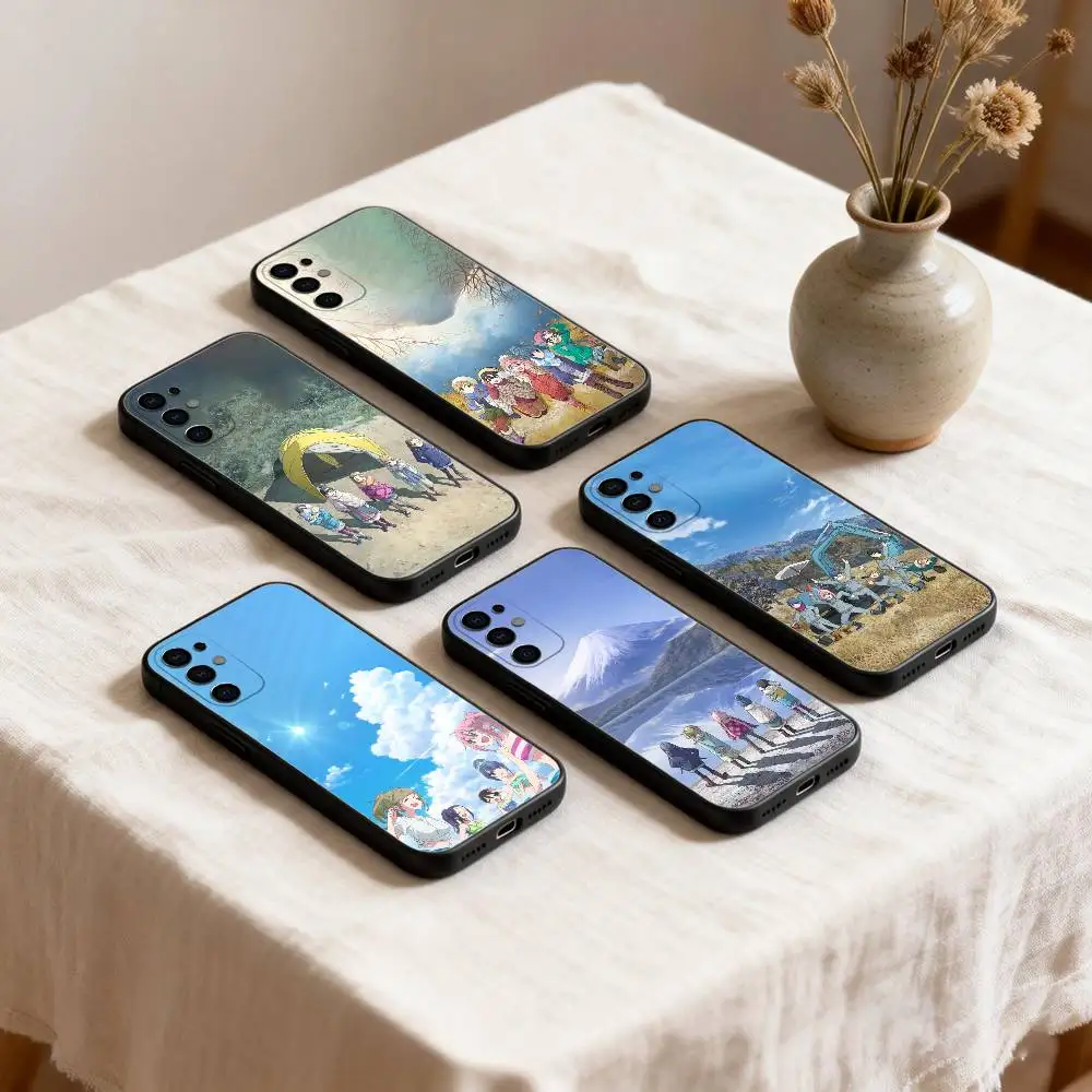 

Y-Yuru C-Camp Anime Phone Case For Samsung S26,25,24,23,22,21,20,30,Ultra,Plus,Fe,Lite Black Shell