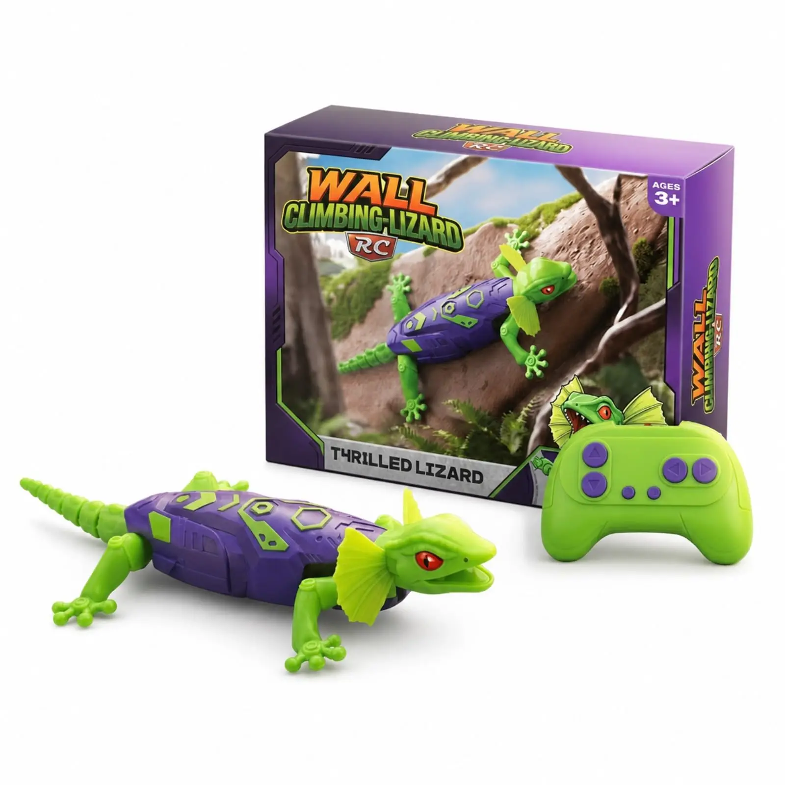 Wall Climbing Gecko RC Toy Remote Control Lizard Electric Wall Crawler Strong Suction Low Noise Toy for Kids Boys Girls Gift