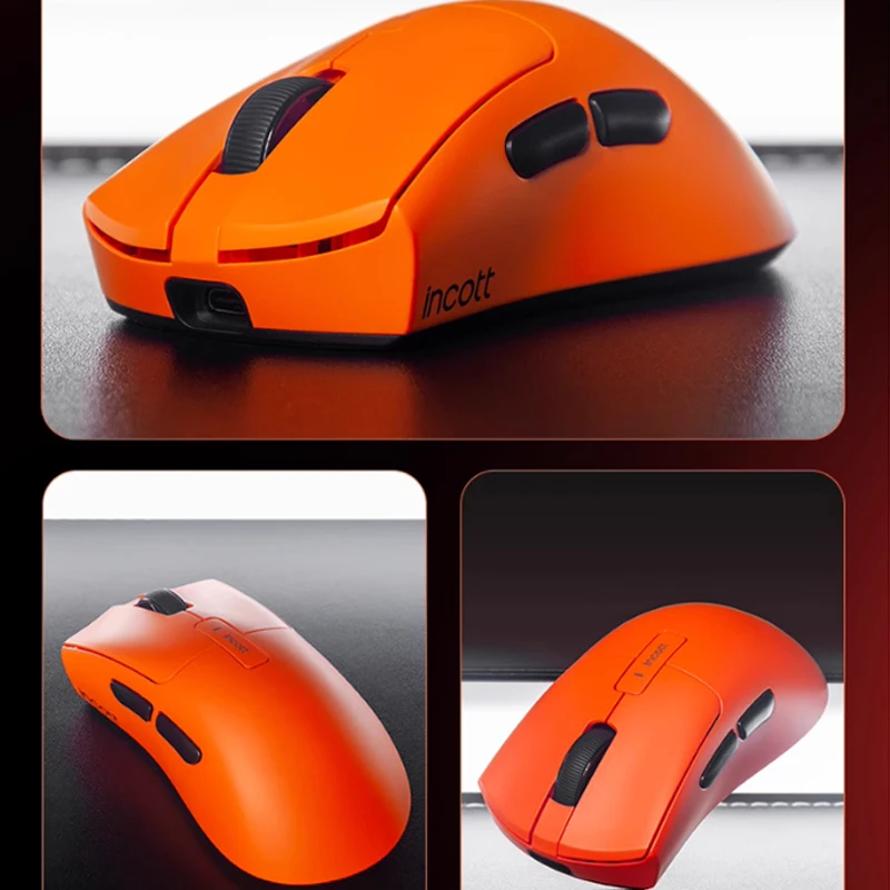 Imagem -06 - Pro Mouse Ergonômico Leve Modo Duplo sem Fio Esports Jogos para pc Paw3950es-king 8000hz 500mah Incott-g24