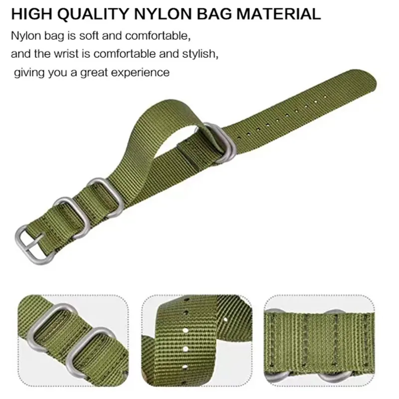 18mm 20mm 22mm 24mm Nylon  Watch strap  watchband comfortable bracelet High Quality Watch  Stainless  Steel Buckle  soft