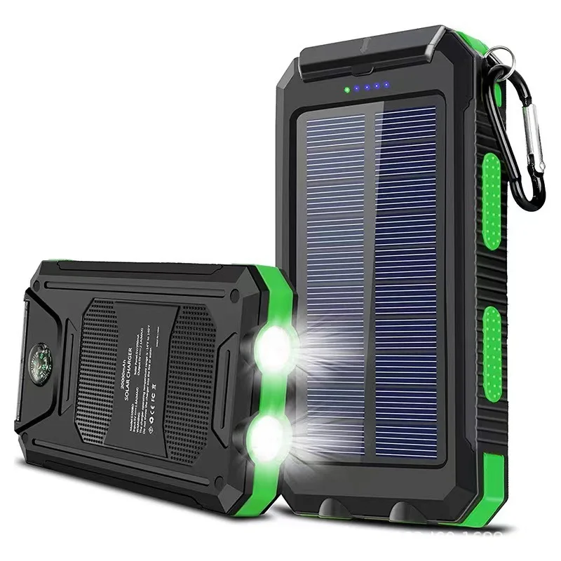 

Solar Power Bank 20000 mAh for Xiaomi Mi 2 USB Solar Charger Powerbank External Battery Pack for iPhone Huawei Samsung Poverbank