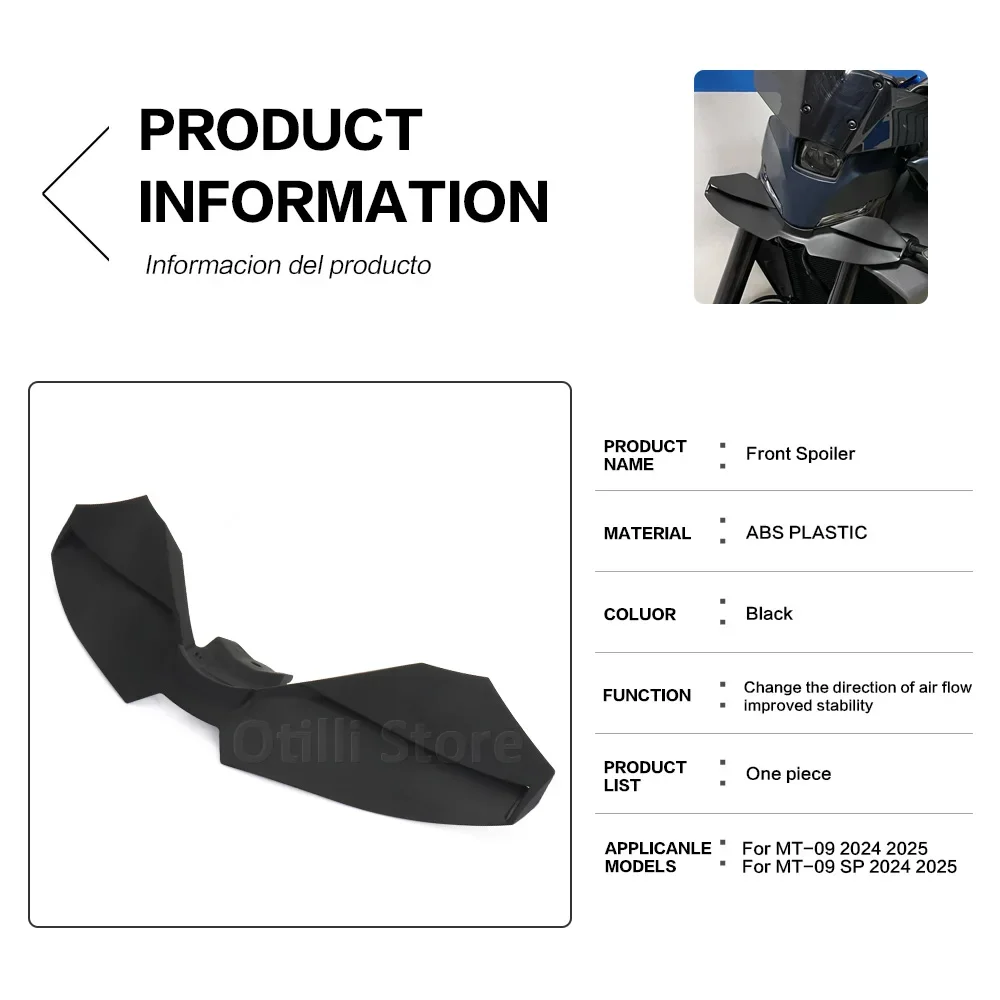 MT09 Nieuwe Motorfiets Downforce Naked Voorste Spoilers Aerodynamische Vleugel Deflector Fit Voor YAMAHA MT-09 SP MT 09 mt09 2024 2025