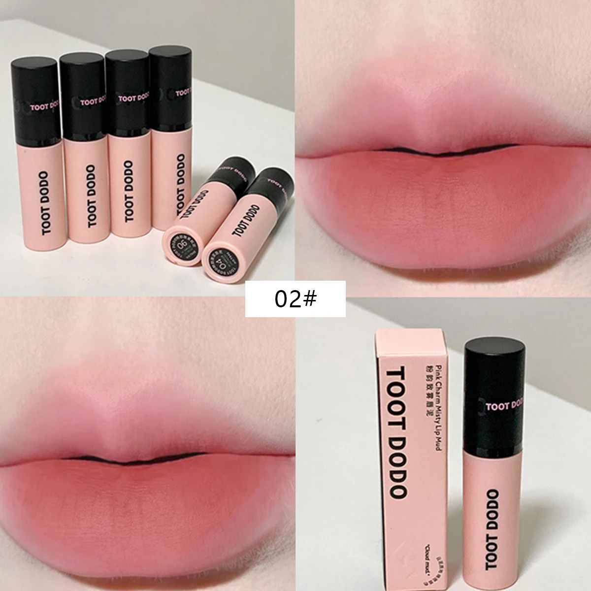 Pink Mist Lip Cream Mud Daily Matte Lip Glaze Makeup Velvet Lip Gloss Clay Nude Peach Lipstick Mousse