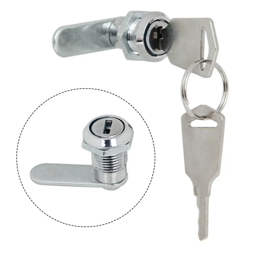 

With 2 Key Drawer Lock Security Furniture Lock Security Locks Silver Stainless Steel 12mm 1PC Aluminum Alloy Cupboard Locker