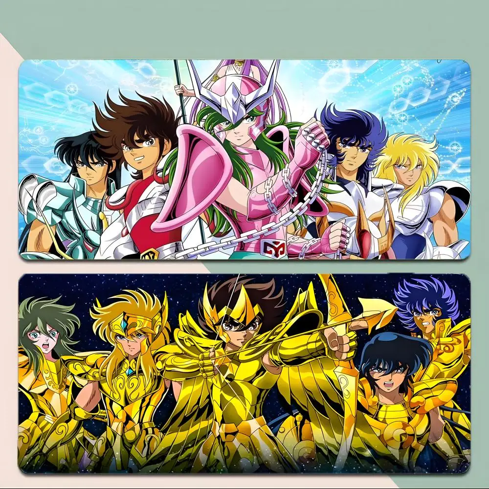Tapis de souris Passionné Saint Seiya, grand tapis de bureau antidérapant avec bords cousus épais pour le gaming