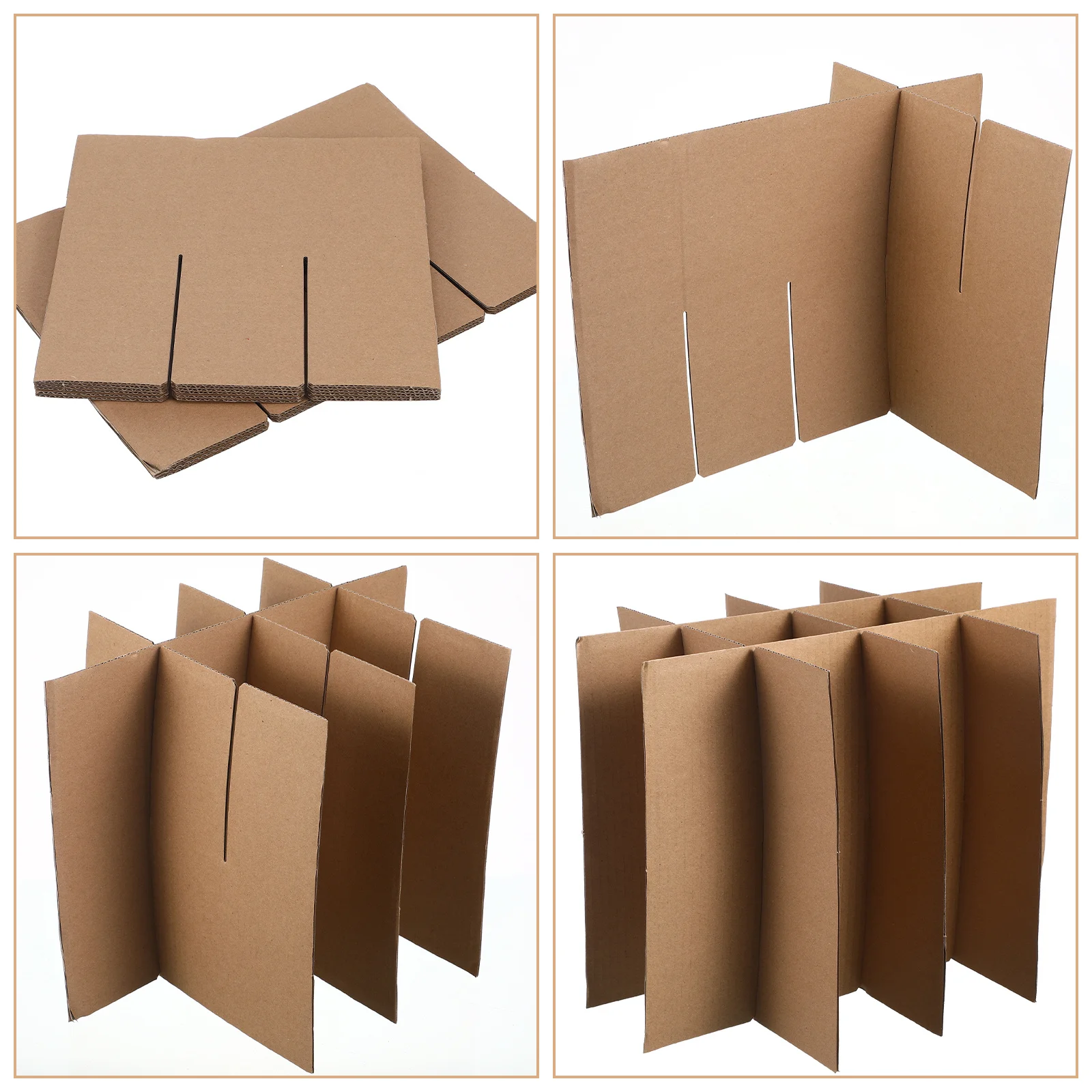 5pcs Cross Grid Packaging Box Cardboard Dividers for Moving Storage Kits Glass Protector Corrugated Paper Inserts