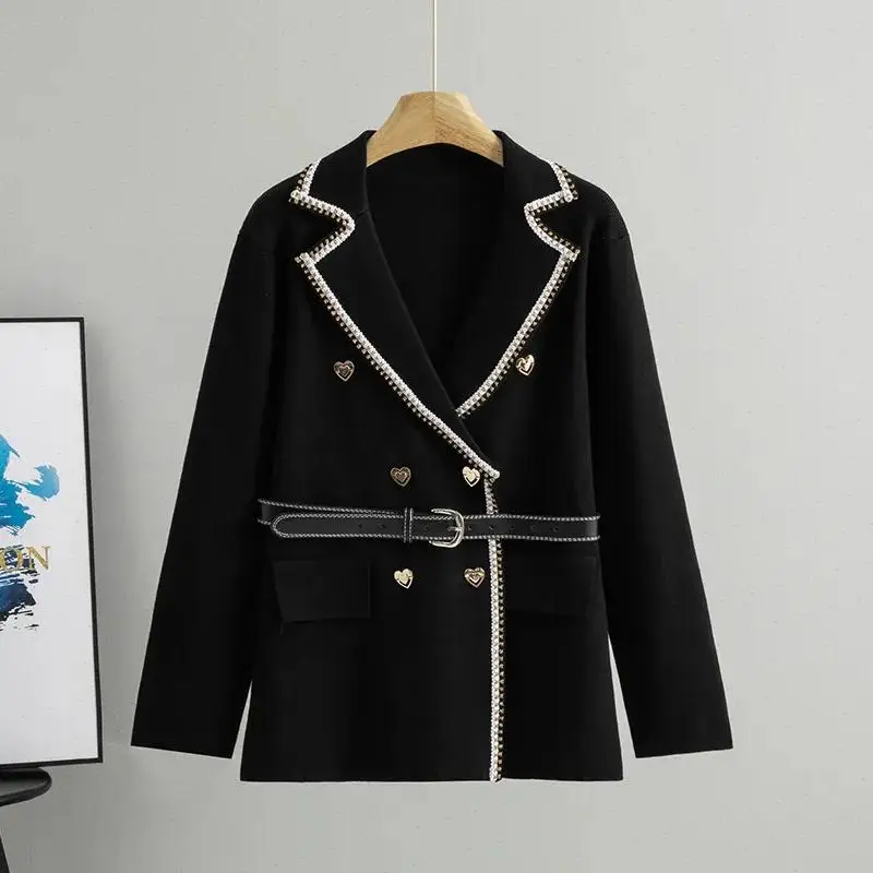 Short Coat Women Coats Turn Down Collar Jackets Full Sleeve Suits Waist Belt Vintage Y2k Streetwear Work Casual Elegant 2026