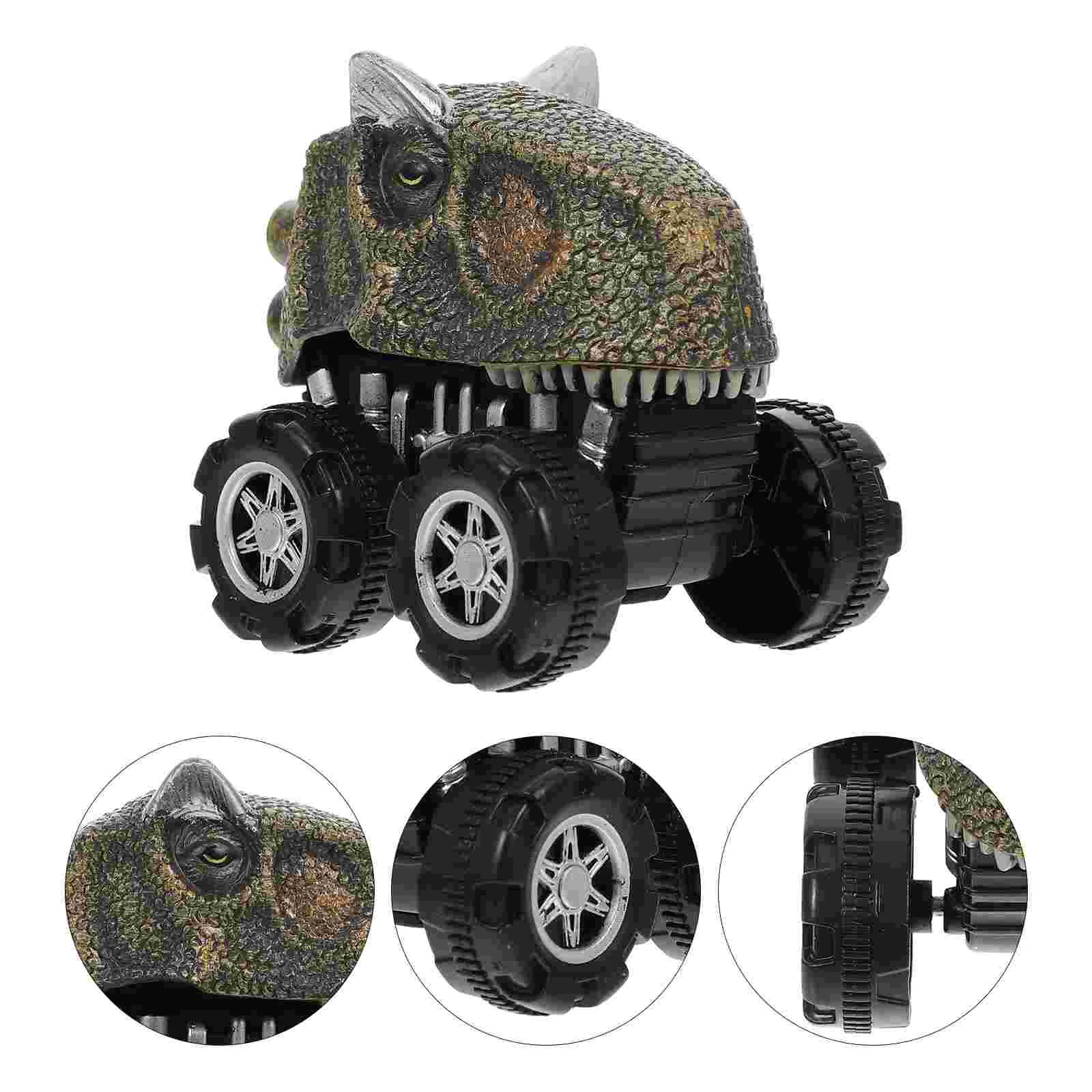 아이들을위한 자동차 차량 장난감을 뒤로 당겨 마찰 실물 같은 공룡 자동차 동물 관성 플라스틱 어린이 유아