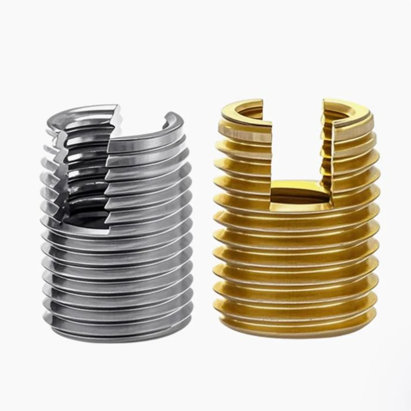 10/2pcs M2  M3 M4 M5 M6 M8 M10 M12 M14   Self tapping Thread Insert Self Tapping Screw Bushing Slotted Type Thread Repair Inset