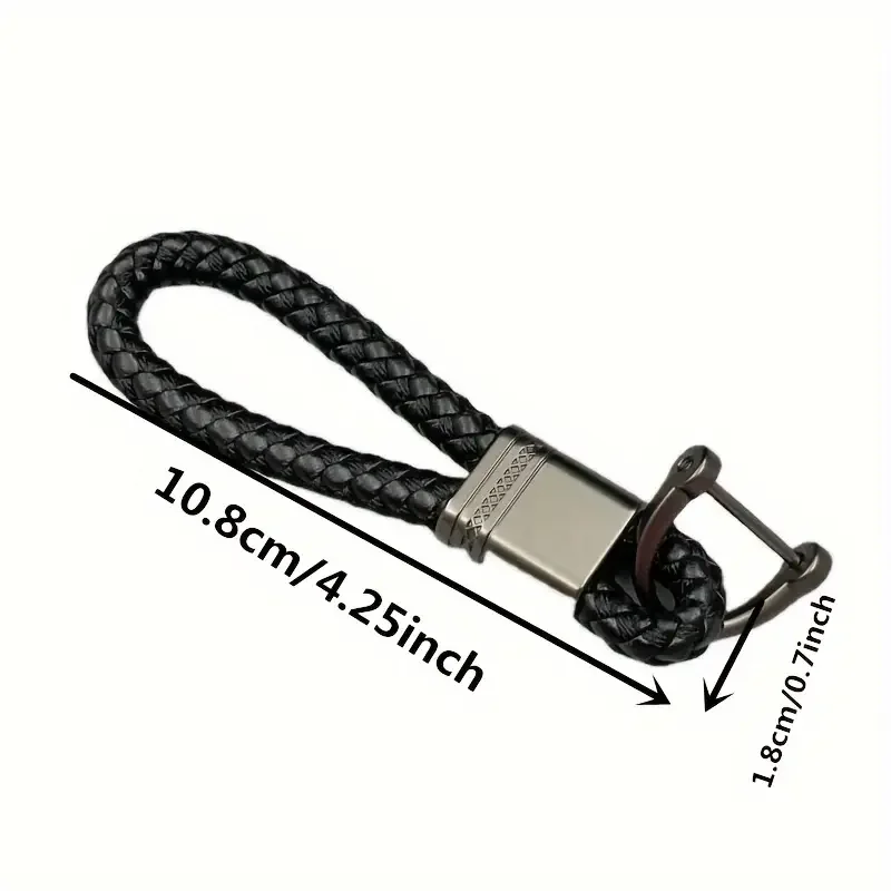 Handcrafted Faux Leather Keychain for Men And Women Durable Stylish Versatile Accessory with Horseshoe Buckle image 3