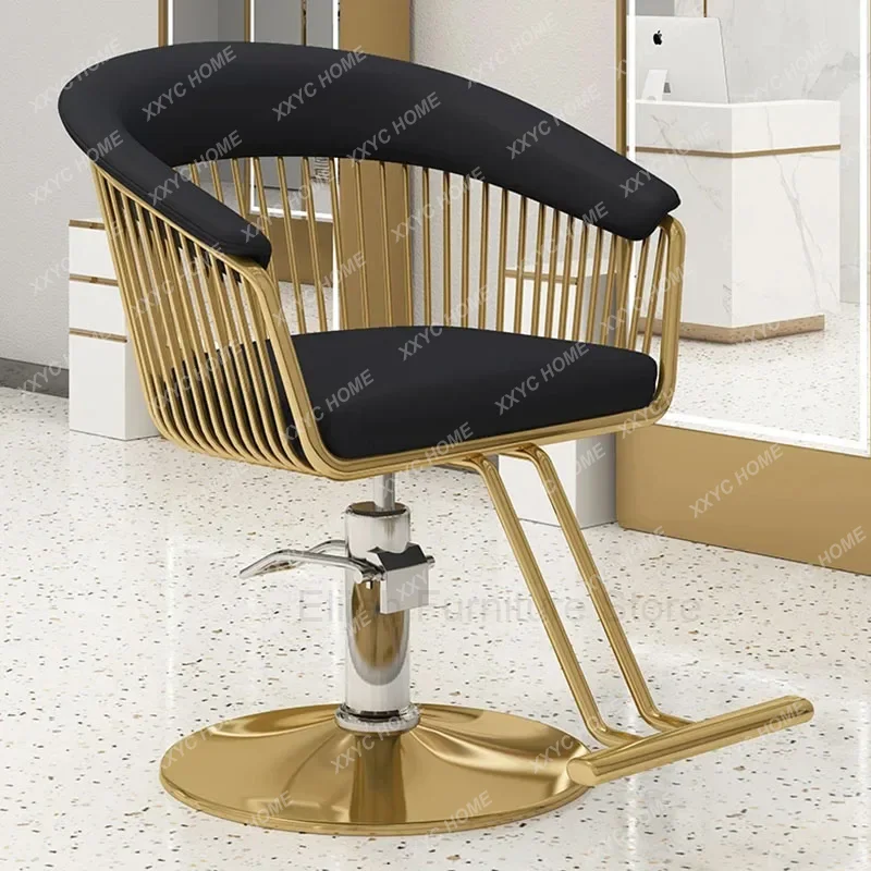 Barbershop Salon Barber Chair Luxury Comfort Gold Swivel Design Barber Chair Beauty Hairdressing Cadeira De Barbeiro Furniture