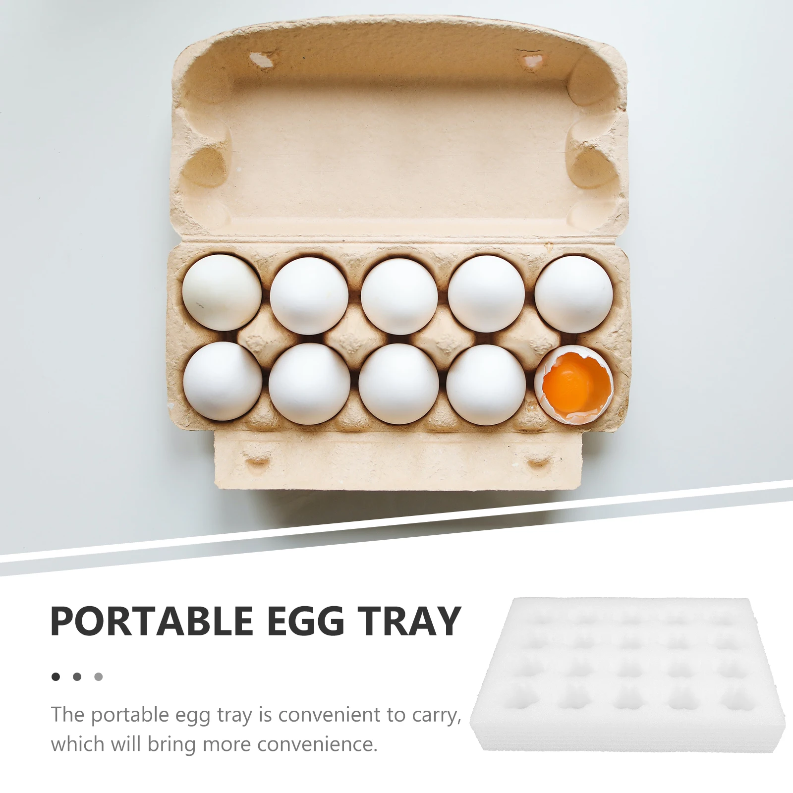 

6 set White Pack Thickened Shockproof Stackable Delivery Egg Tray Holder Egg Holder With Lid Protective Container Storage