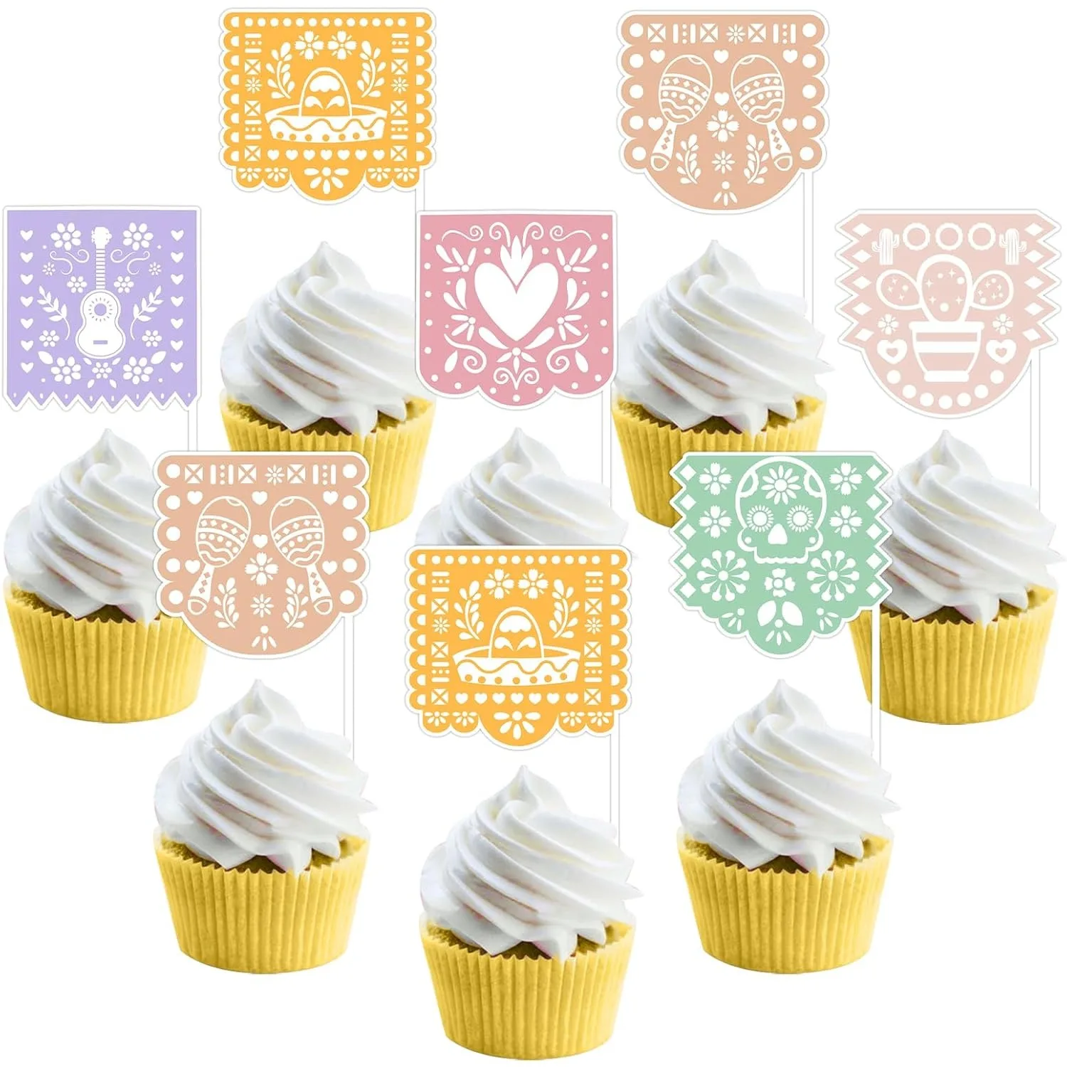 Adorno De pastel De Fiesta mexicana, decoración De Fiesta Mexicana, adornos De magdalenas para suministros De fiesta De mesa De Cinco De Mayo